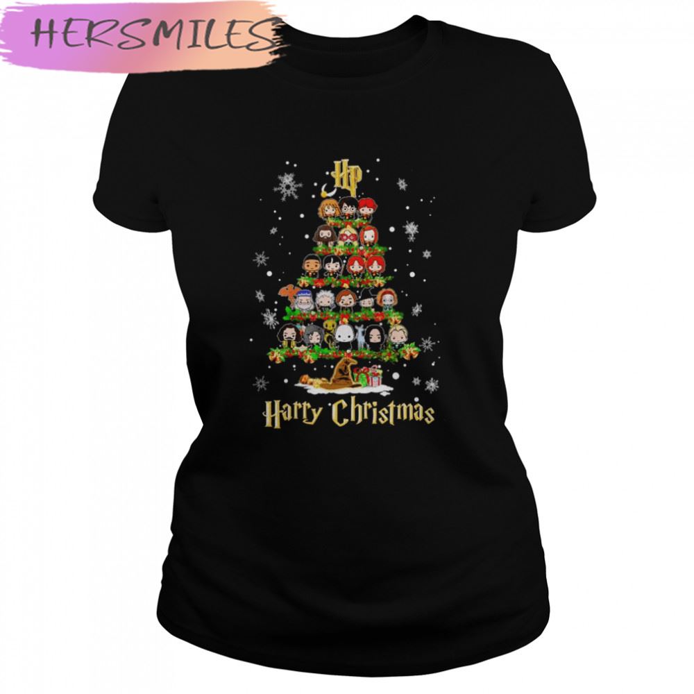 Harry Potter Characters Chibi Harry Christmas Tree T-shirt