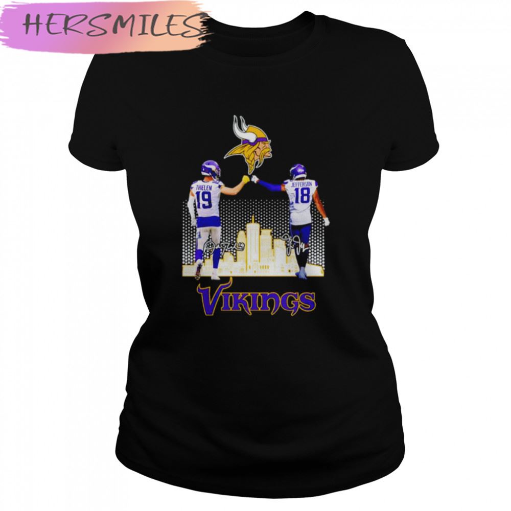 Adam Thielen and Justin Jefferson Minnesota Vikings signatures T-shirt