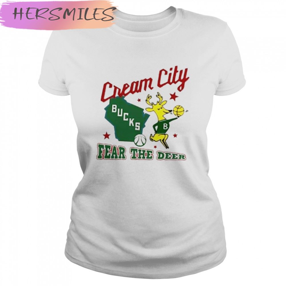 Cream City Milwaukee Bucks Fear The Deer Basketball Shirt