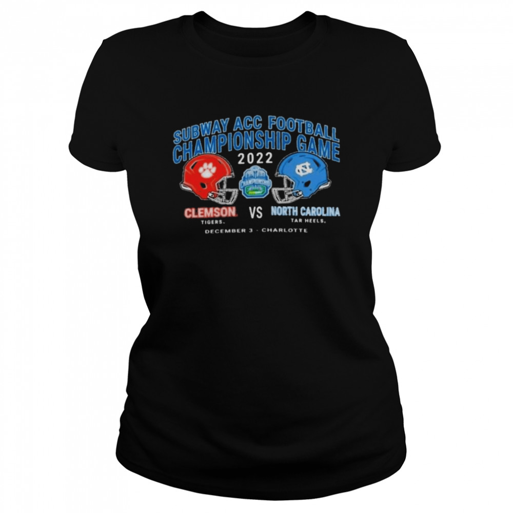 Clemson Tigers Vs North Carolina Tar Heels 2022 Subway Atlantic Coast Conference Football Championship T-shirt