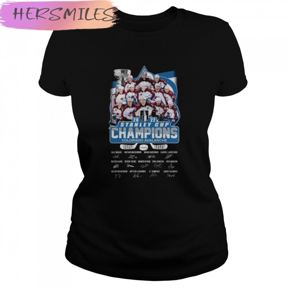 Awesome colorado Avalanche 2022 stanley cup champions signatures T-shirt