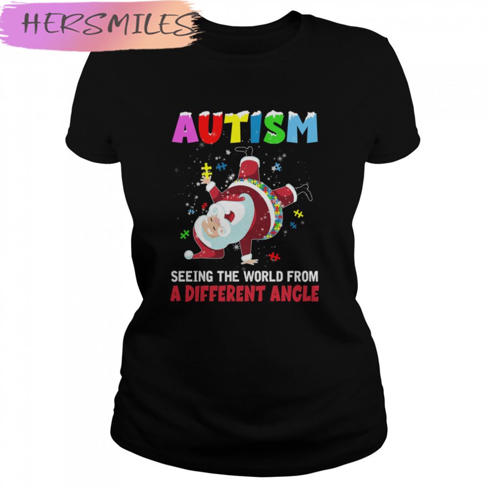 Autism Seeing The World From A Different Angle Christmas T-shirt