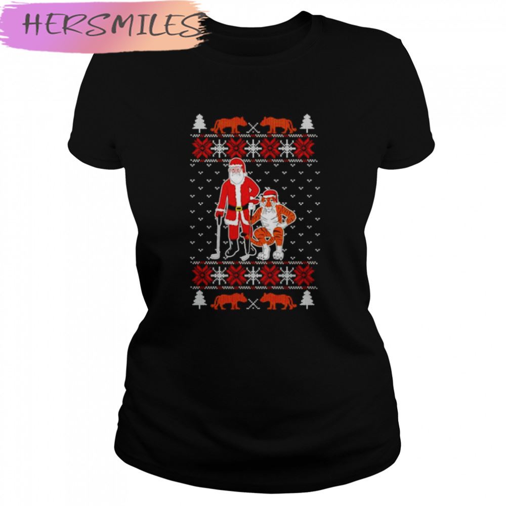 Santa Claus Golf Tiger Vision Christmas 2022 T-shirt