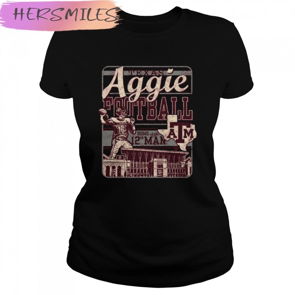 Texas Aggie Vintage Football Square Home Of The 12th Man T-shirt