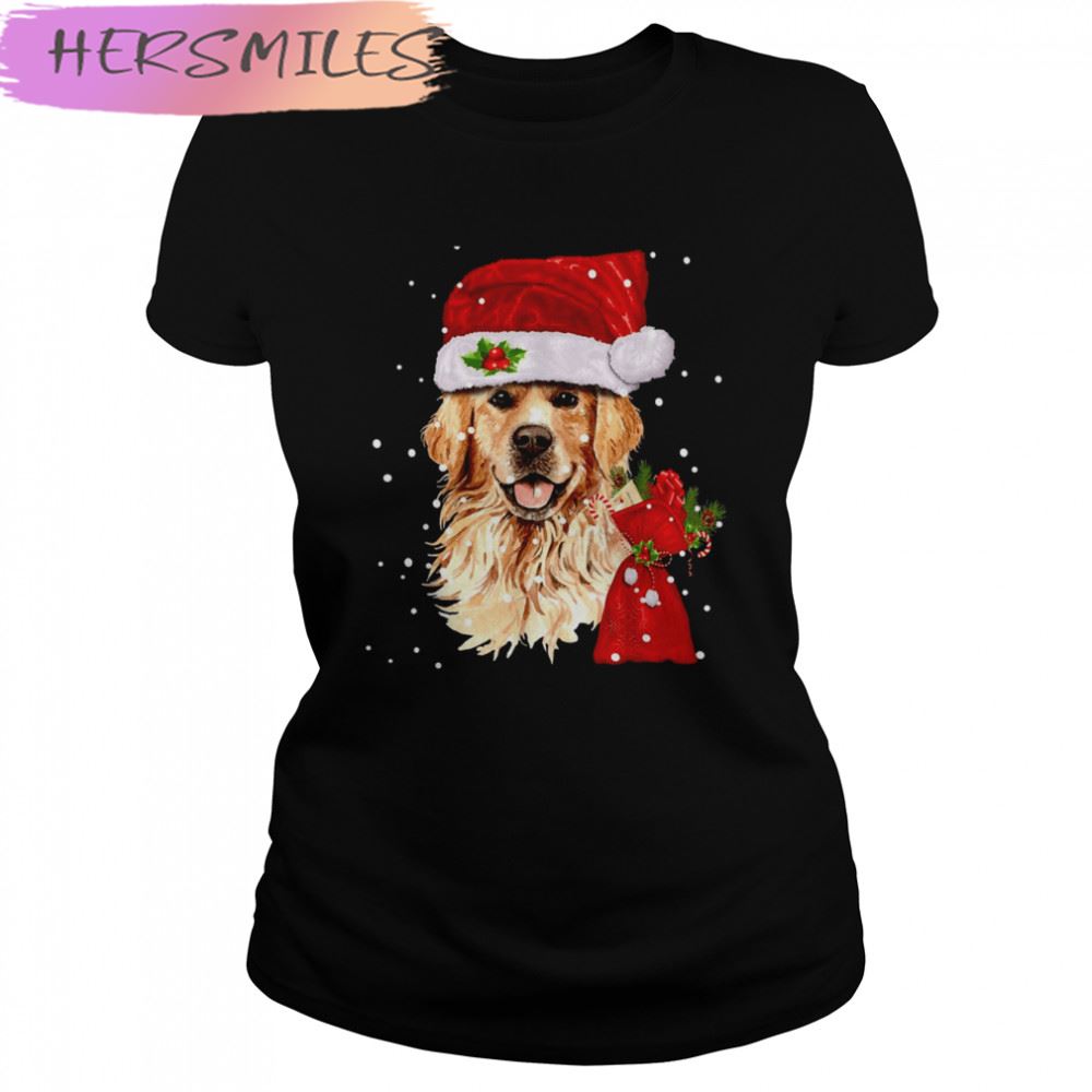 Golden Retriever Dog Christmas Holiday Gift T-shirt