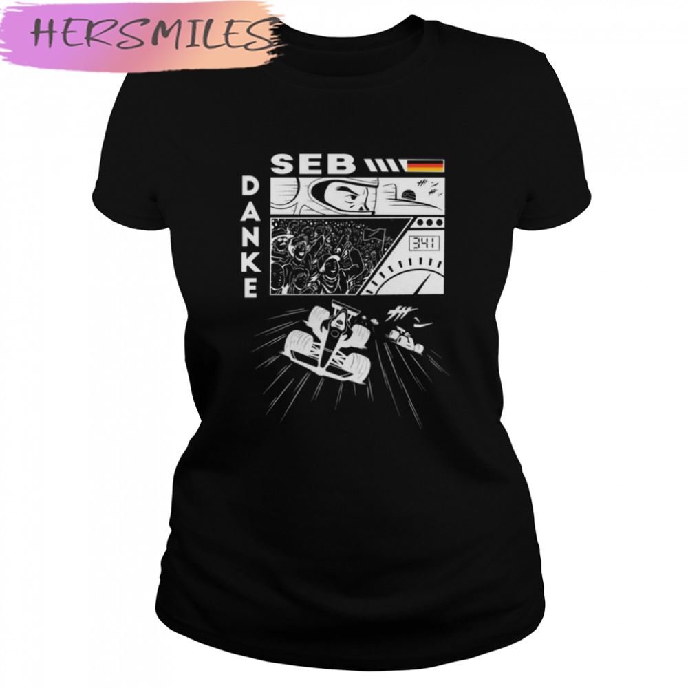 Thank You German Flag F1 Racing Anime Danke Seb T-shirt