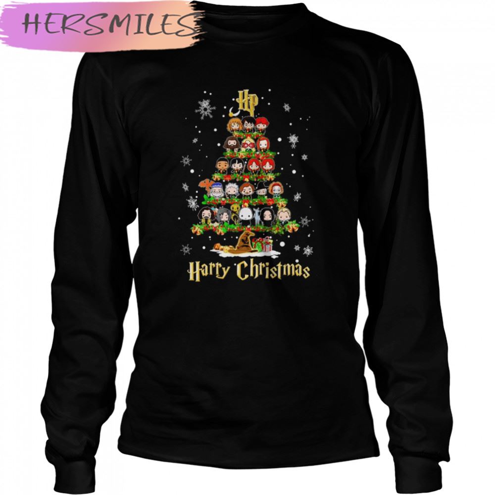 Harry Potter Characters Chibi Harry Christmas Tree T-shirt Harry Potter Characters Chibi Harry Christmas Tree T-shirt