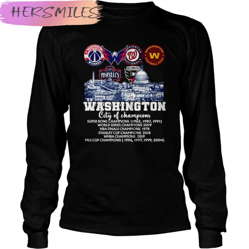 Hot Wizards Capitals Nationals Commanders Mystics DC United Washington City of Champions 2022 T-shirt Hot Wizards Capitals Nationals Commanders Mystics DC United Washington City of Champions 2022 T-shirt
