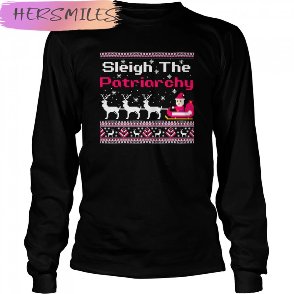 Pink Sleigh The Patriarchy Feminist Christmas T-shirt Pink Sleigh The Patriarchy Feminist Christmas T-shirt