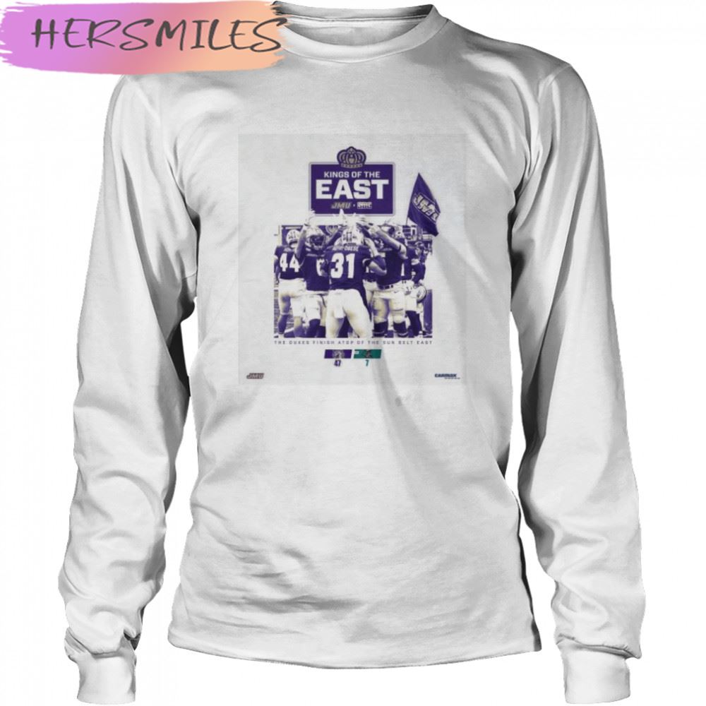 James Madison Dukes Kings of the East the Dukes Finish Atop of the Sun belt east T-shirt James Madison Dukes Kings of the East the Dukes Finish Atop of the Sun belt east T-shirt