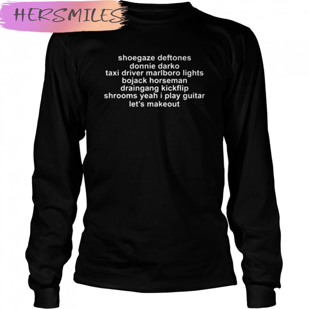 Shoegaze Deftones Donnie Darko Taxi Driver Marlboro Lights T-shirt Shoegaze Deftones Donnie Darko Taxi Driver Marlboro Lights T-shirt
