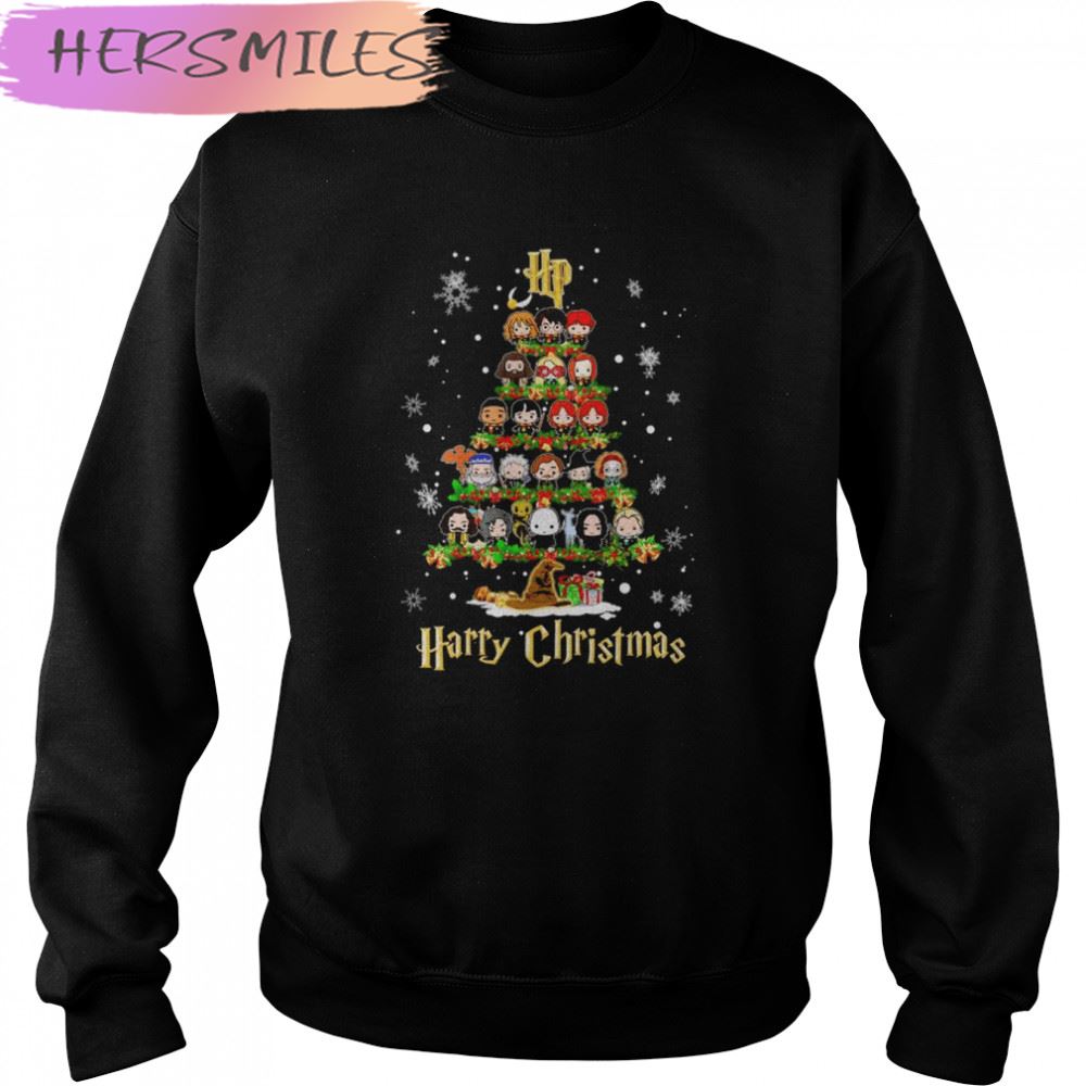 Harry Potter Characters Chibi Harry Christmas Tree T-shirt Harry Potter Characters Chibi Harry Christmas Tree T-shirt