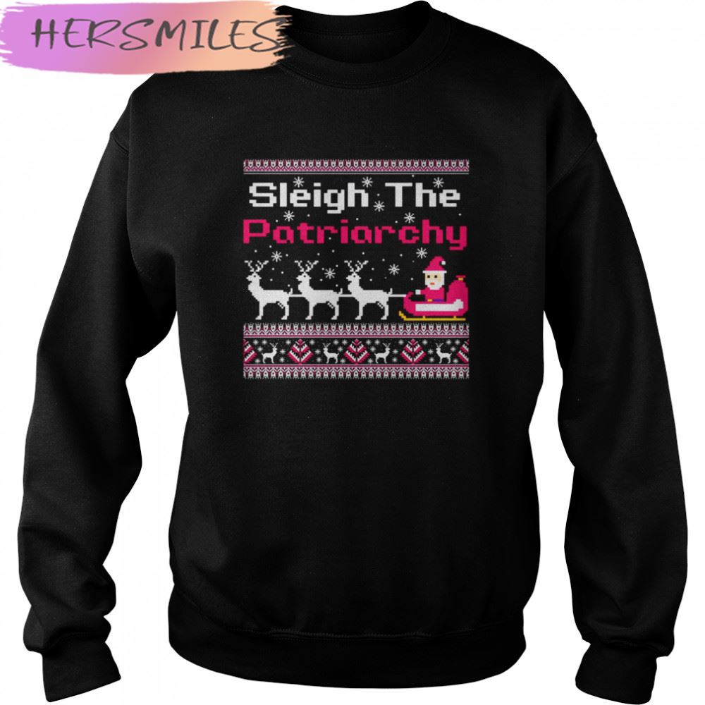 Pink Sleigh The Patriarchy Feminist Christmas T-shirt Pink Sleigh The Patriarchy Feminist Christmas T-shirt