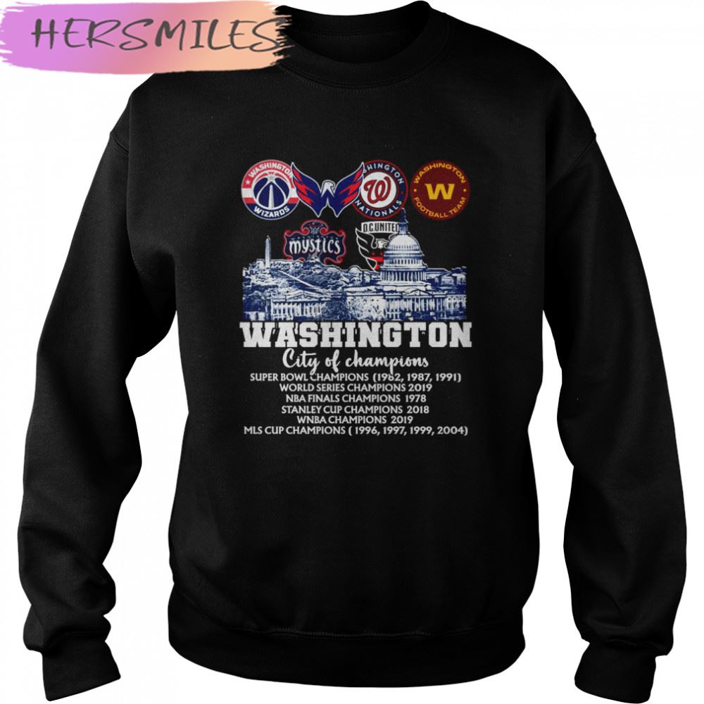 Hot Wizards Capitals Nationals Commanders Mystics DC United Washington City of Champions 2022 T-shirt Hot Wizards Capitals Nationals Commanders Mystics DC United Washington City of Champions 2022 T-shirt