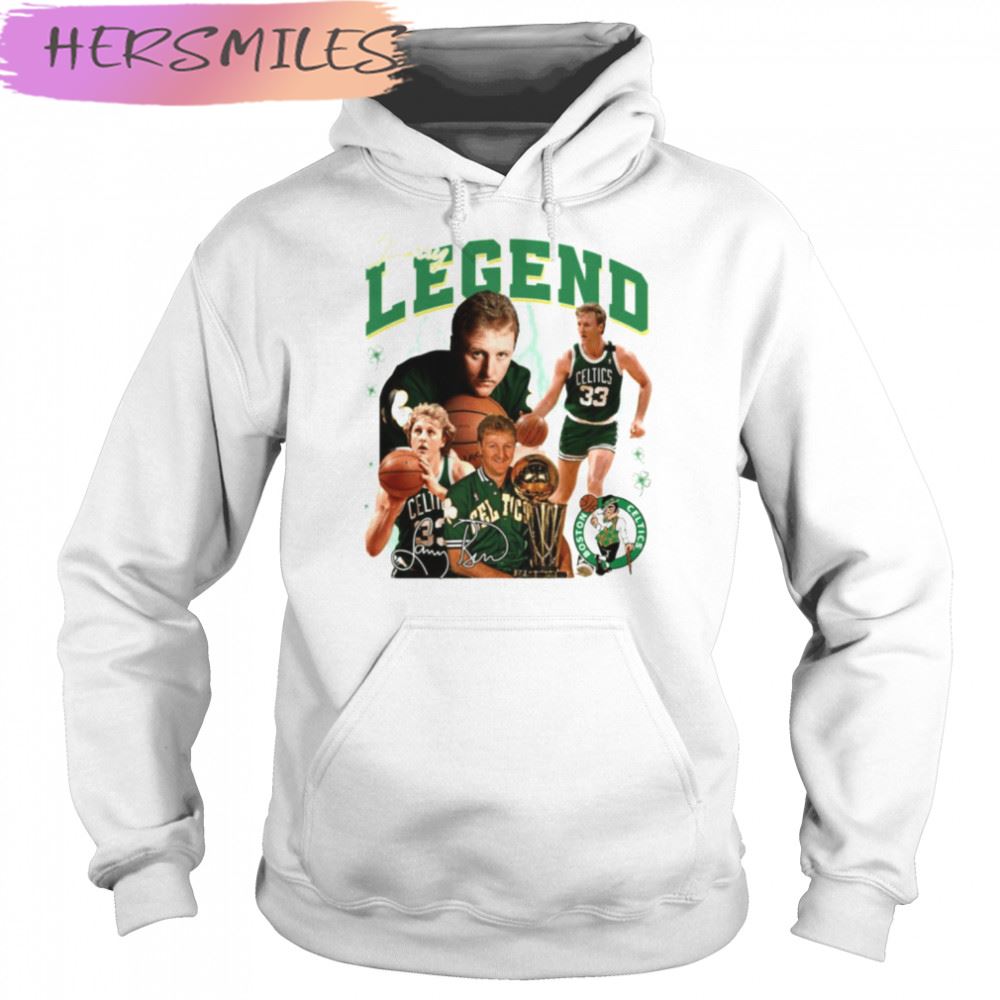 Green Design Larry Bird Larry Legend Basketball Signature T-shirt Green Design Larry Bird Larry Legend Basketball Signature T-shirt
