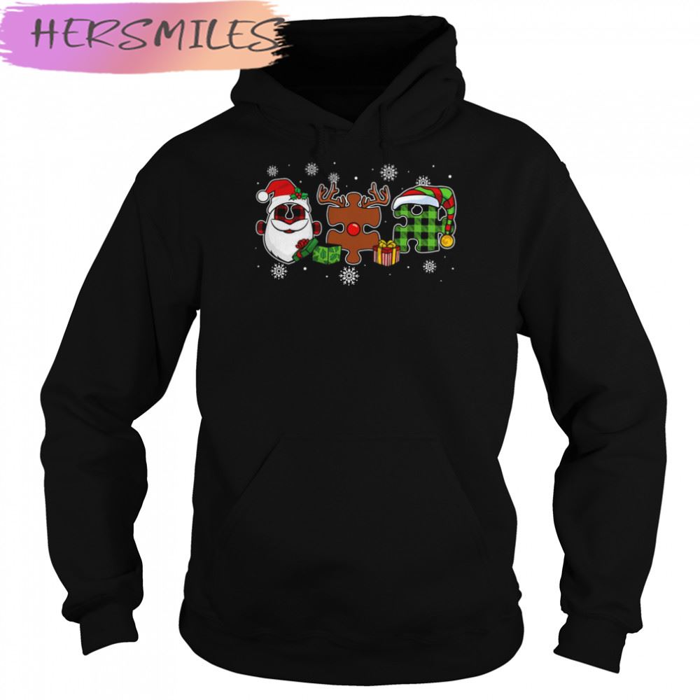 Santa Claus And Reindeer Autism Christmas T-shirt Santa Claus And Reindeer Autism Christmas T-shirt