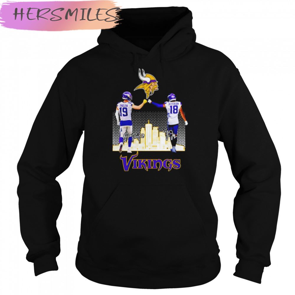 Adam Thielen and Justin Jefferson Minnesota Vikings signatures T-shirt Adam Thielen and Justin Jefferson Minnesota Vikings signatures T-shirt