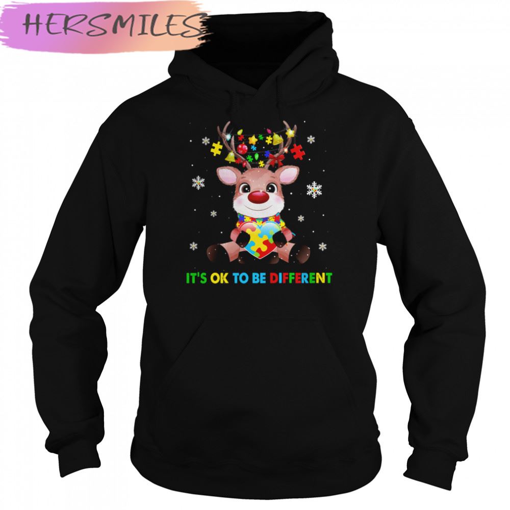 Reindeer Hug Heart Autism It’s Ok To Be Different Christmas T-shirt Reindeer Hug Heart Autism It’s Ok To Be Different Christmas T-shirt