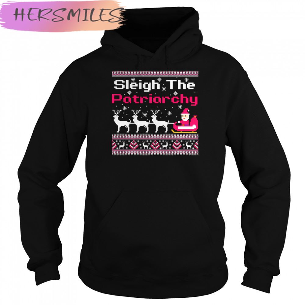 Pink Sleigh The Patriarchy Feminist Christmas T-shirt Pink Sleigh The Patriarchy Feminist Christmas T-shirt