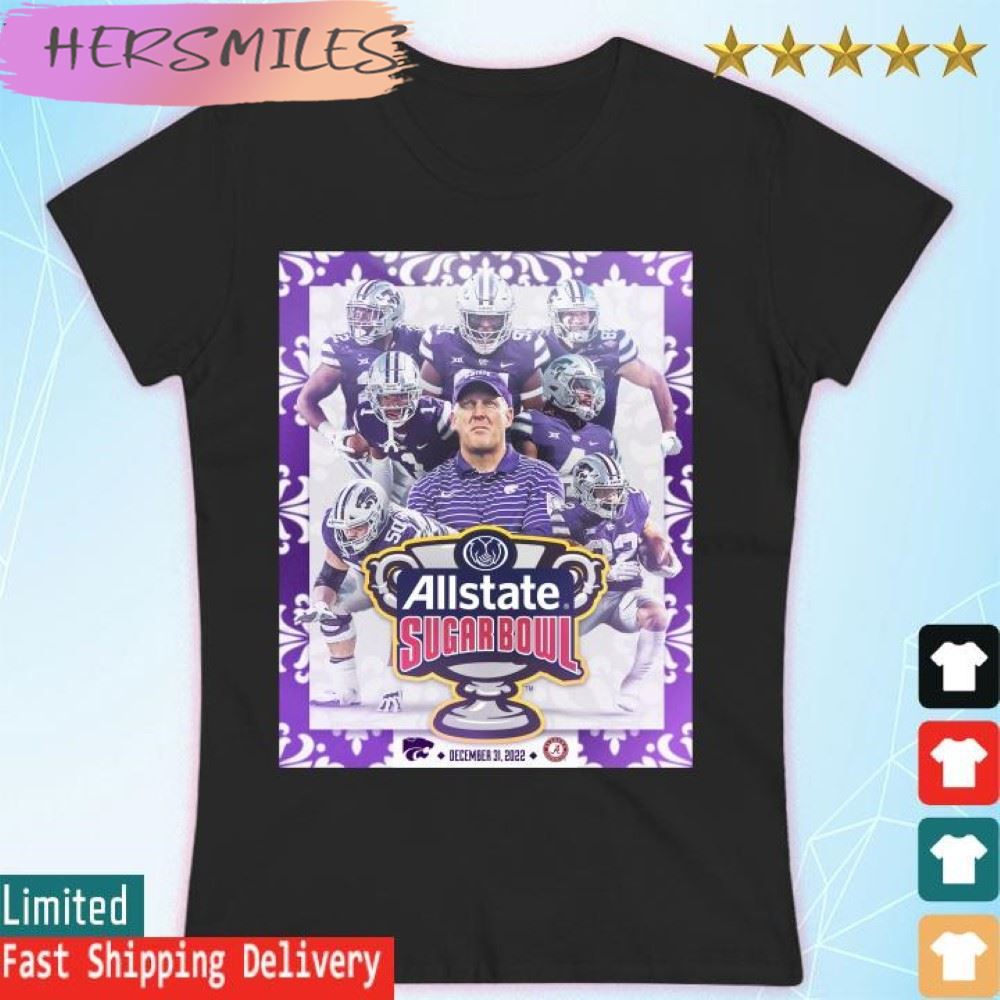 K-State Wildcats vs Alabama Crimson Tide 2022 AllState Sugar Bowl poster T-shirt K-State Wildcats vs Alabama Crimson Tide 2022 AllState Sugar Bowl poster T-shirt
