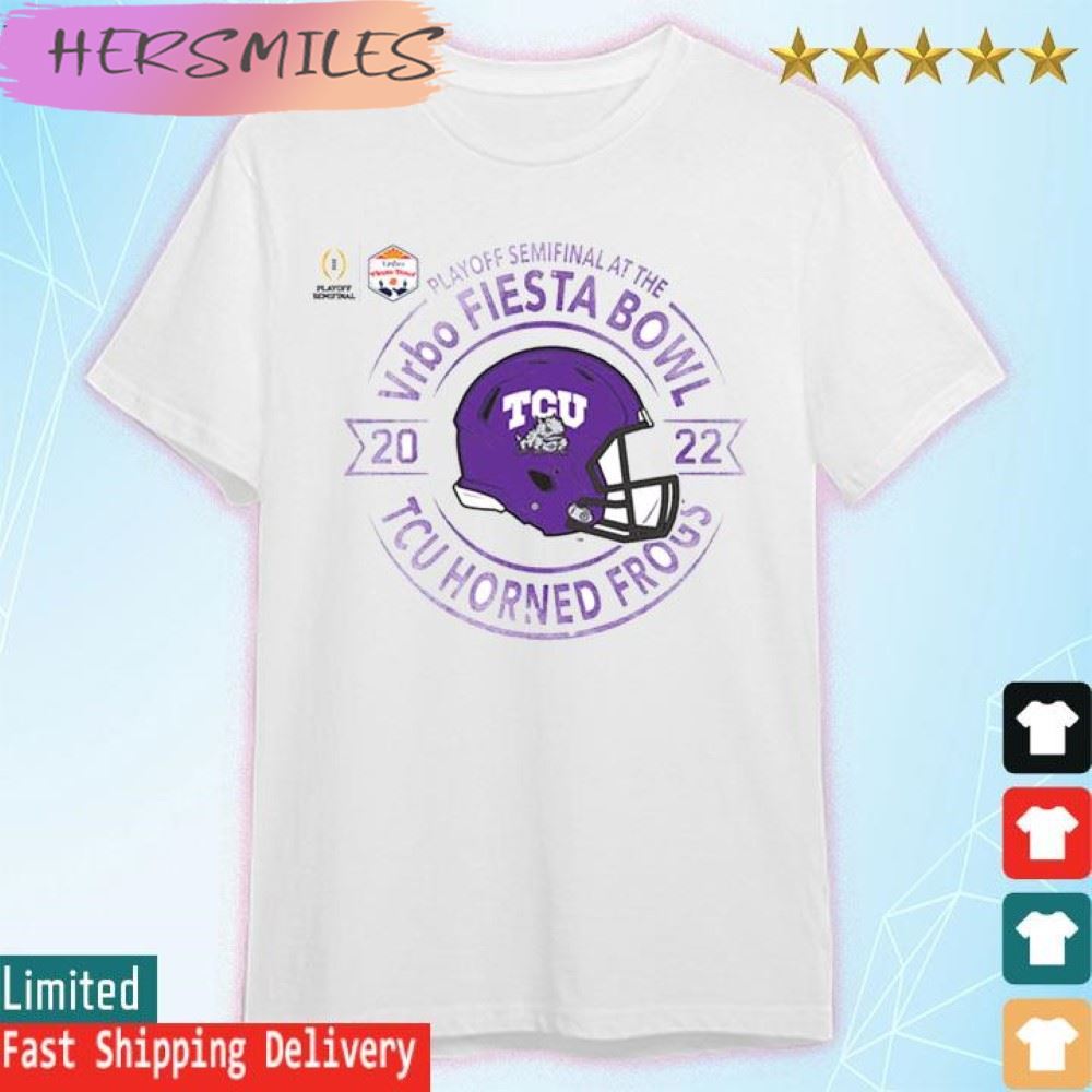 Official Horned Frogs Horned Frogs White 2022 College Football Playoff Bound  T-shirt
