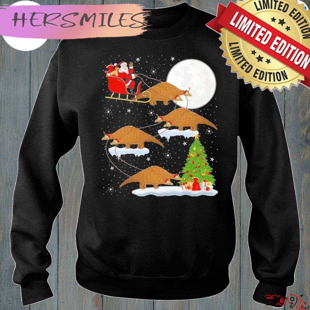Official Xmas Lighting Tree Santa Riding Pangolin Christmas Sweater T-shirt Official Xmas Lighting Tree Santa Riding Pangolin Christmas Sweater T-shirt
