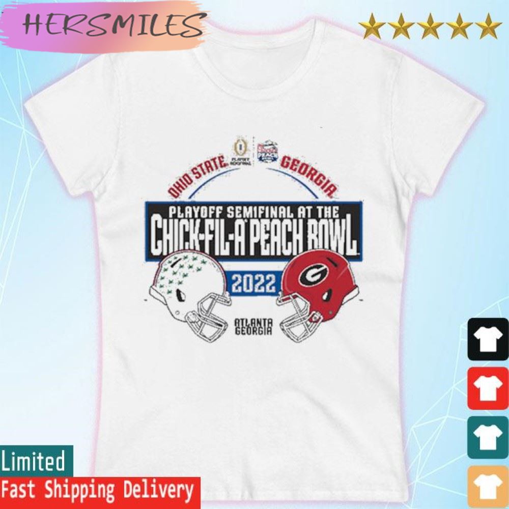 Ohio State Buckeyes vs Georgia Bulldogs 2022 at the Chick-Fil-A Peach Bowl T-shirt Ohio State Buckeyes vs Georgia Bulldogs 2022 at the Chick-Fil-A Peach Bowl T-shirt