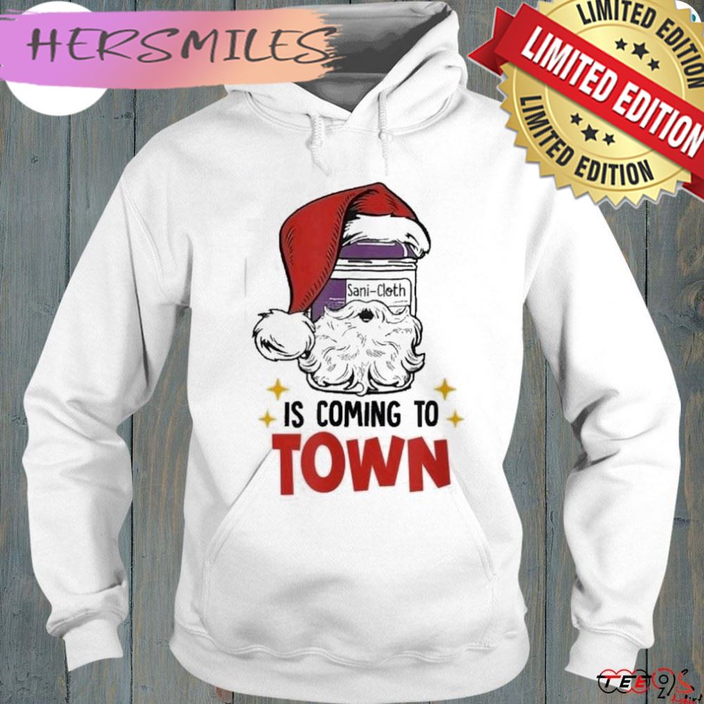 Sanicloth is coming to town funny Christmas nurse nursing shirt