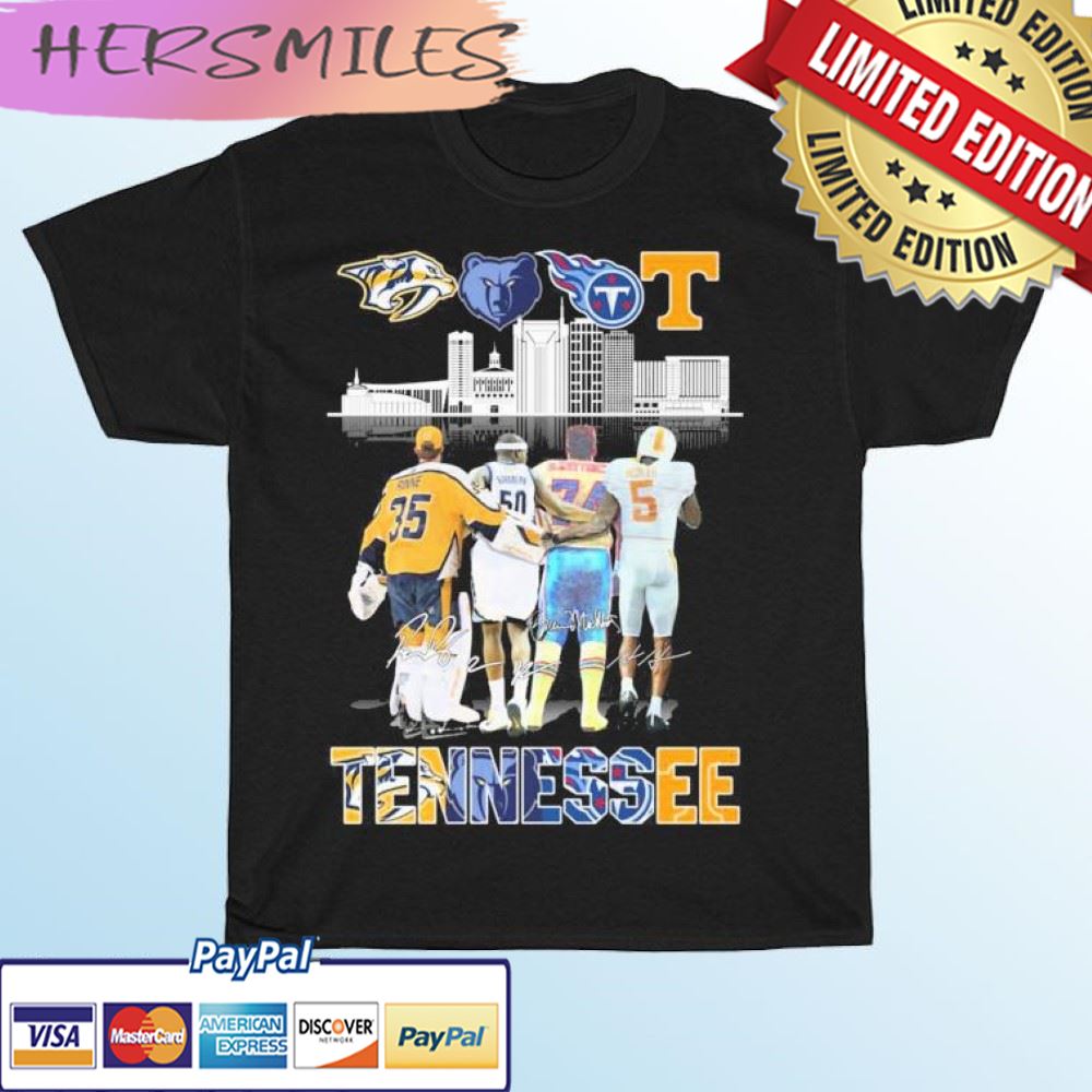 Tennessee City Sports Team Players Signatures T-shirt Tennessee City Sports Team Players Signatures T-shirt