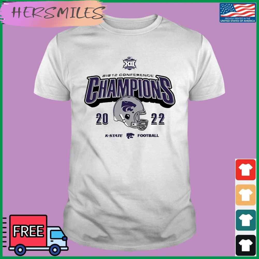 Vintage Helmet K-State Wildcats 2022 Big 12 Football Champions T-shirt