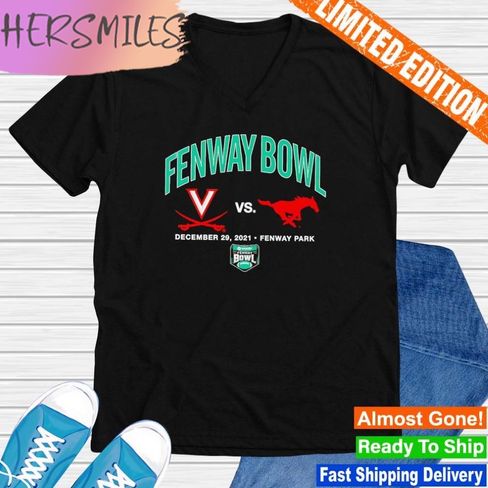 Virginia Cavaliers vs SMU Mustangs 2022 Fenway Bowl Dueling T-shirt Virginia Cavaliers vs SMU Mustangs 2022 Fenway Bowl Dueling T-shirt