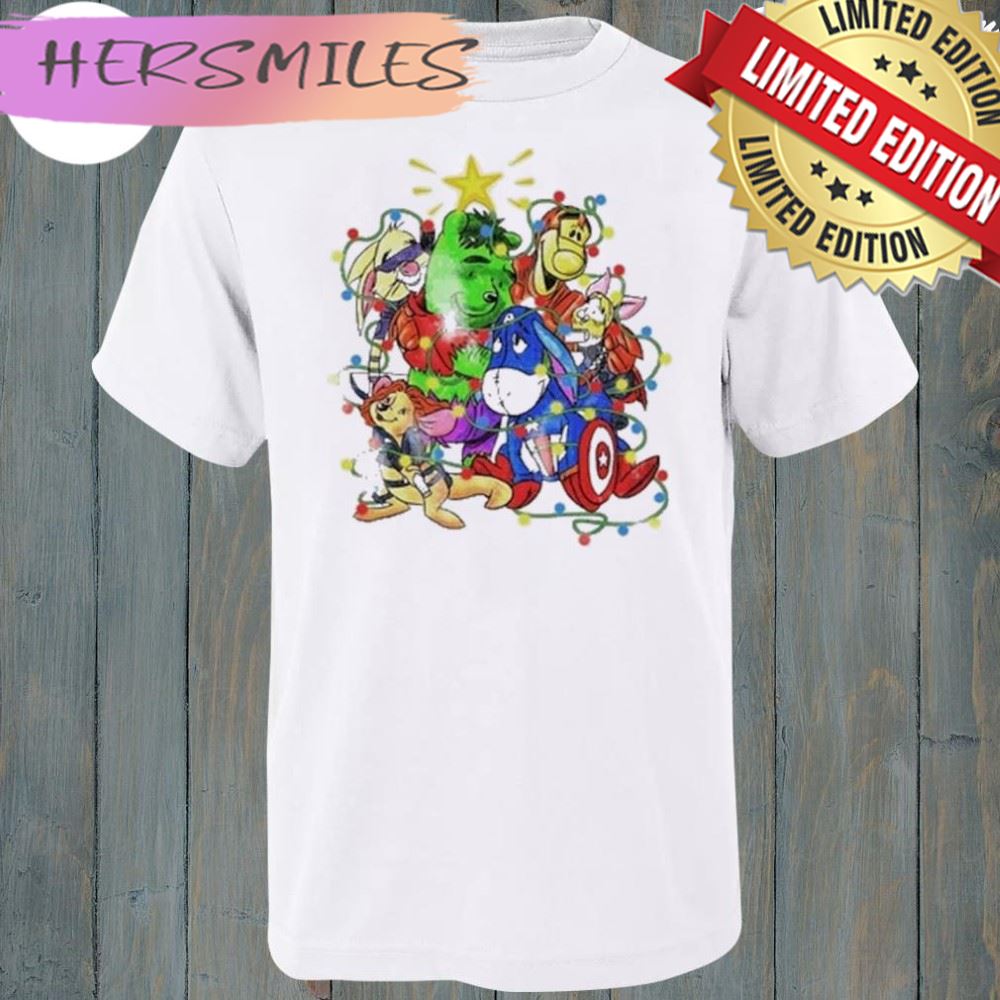 Winnie The Pooh Characters Marvel Christmas Light Shirt Winnie The Pooh Characters Marvel Christmas Light Shirt