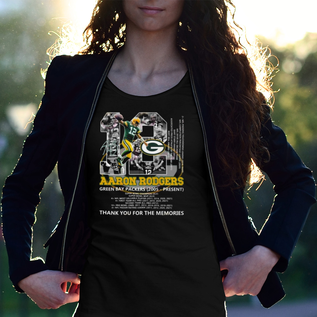Aaron Rodgers 12 Green Bay Packers 2005 – Present Thank You For The Memories Signature Shirt Aaron Rodgers 12 Green Bay Packers 2005 – Present Thank You For The Memories Signature Shirt