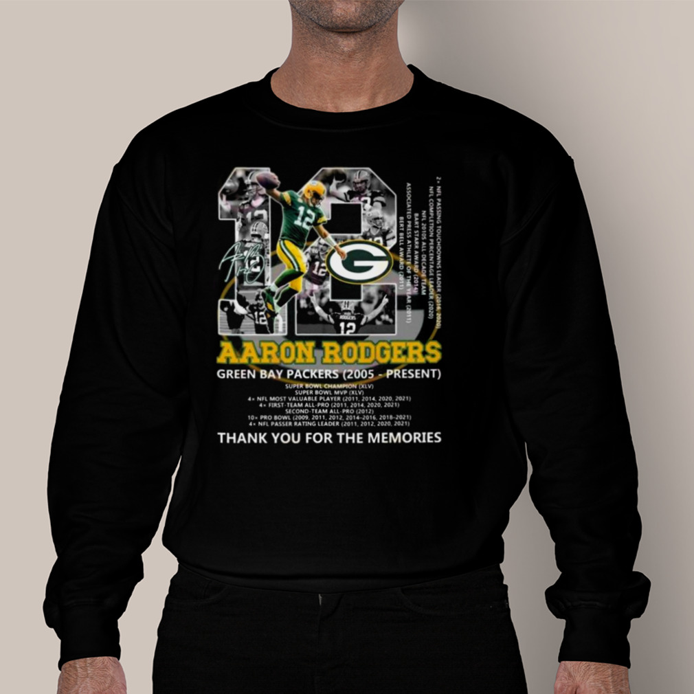 Aaron Rodgers 12 Green Bay Packers 2005 – Present Thank You For The Memories Signature Shirt Aaron Rodgers 12 Green Bay Packers 2005 – Present Thank You For The Memories Signature Shirt