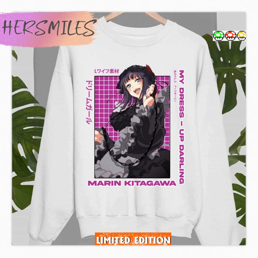 Black Hair Marin My Dress-Up Darling Japan Vibe  T-shirt