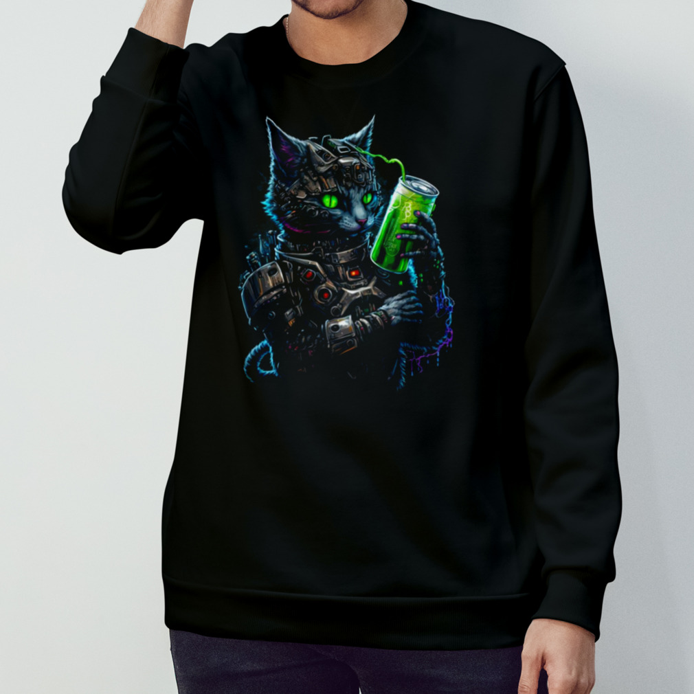 Cyborg Energy Fuel Cat Shirt