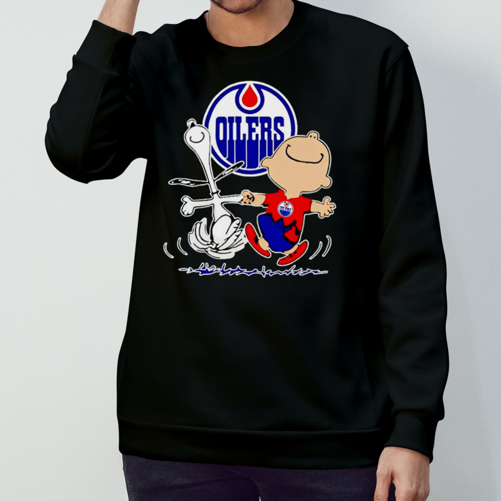 Edmonton Oilers Snoopy And Charlie Brown Dancing Shirt Edmonton Oilers Snoopy And Charlie Brown Dancing Shirt