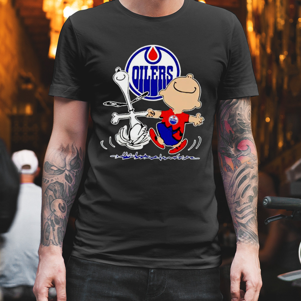 Edmonton Oilers Snoopy And Charlie Brown Dancing Shirt