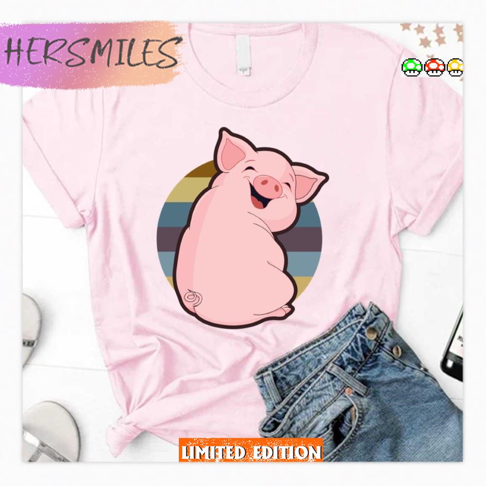 Funny Pink Pig Head Cute Art  T-shirt