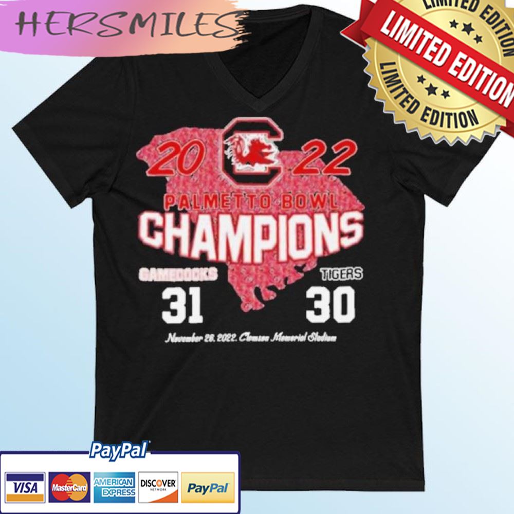 Gamecocks 31 30 Tigers 2022 Palmetto Bowl Champions Final Score Tshirt