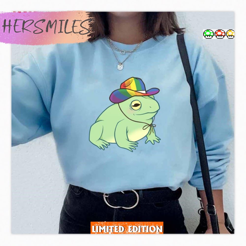 Gay Pride Cowboy Frog  T-shirt