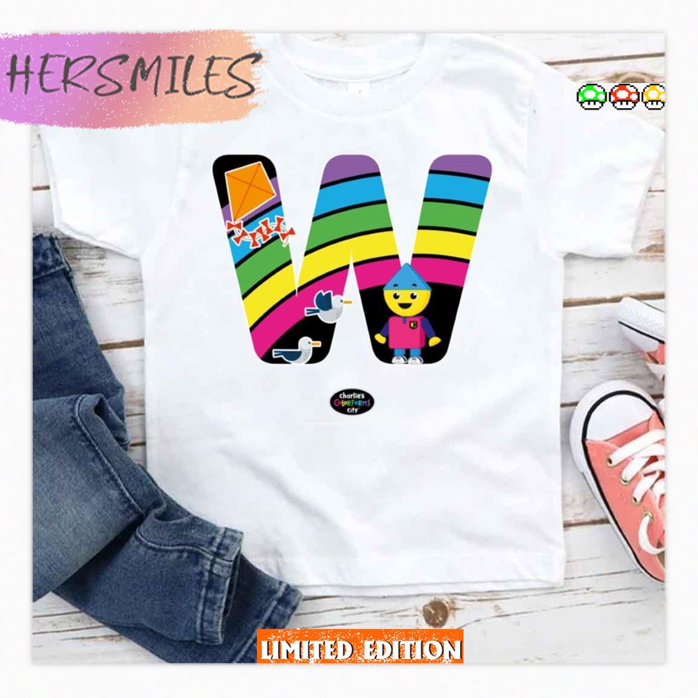 Initial W Charlie's Colorforms City Shirt Initial W Charlie's Colorforms City Shirt