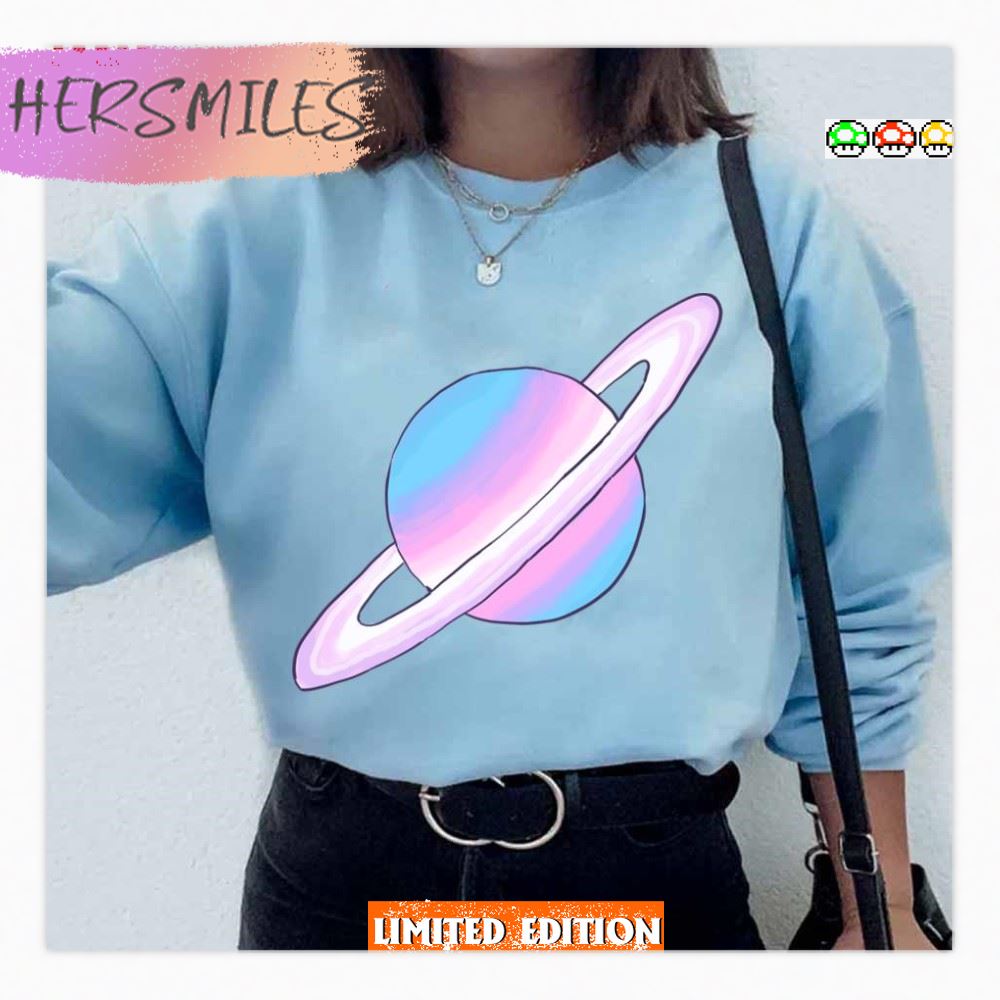 Lgbt Pride Planet Trans Flag  T-shirt
