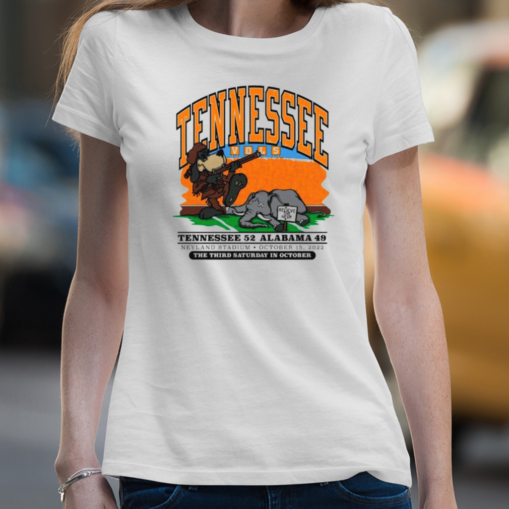 Men’S Tennessee Volunteers Over Alabama Crimson Tide 2022 Score T-Shirt Men’S Tennessee Volunteers Over Alabama Crimson Tide 2022 Score T-Shirt