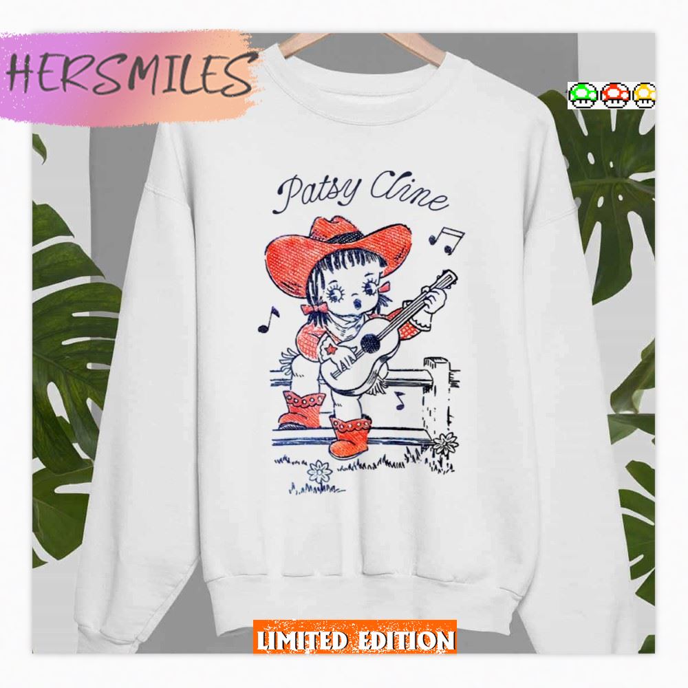 Patsy Cline Chibi Character Playing Guitar Retro Style Country Fan Design  T-Shirt