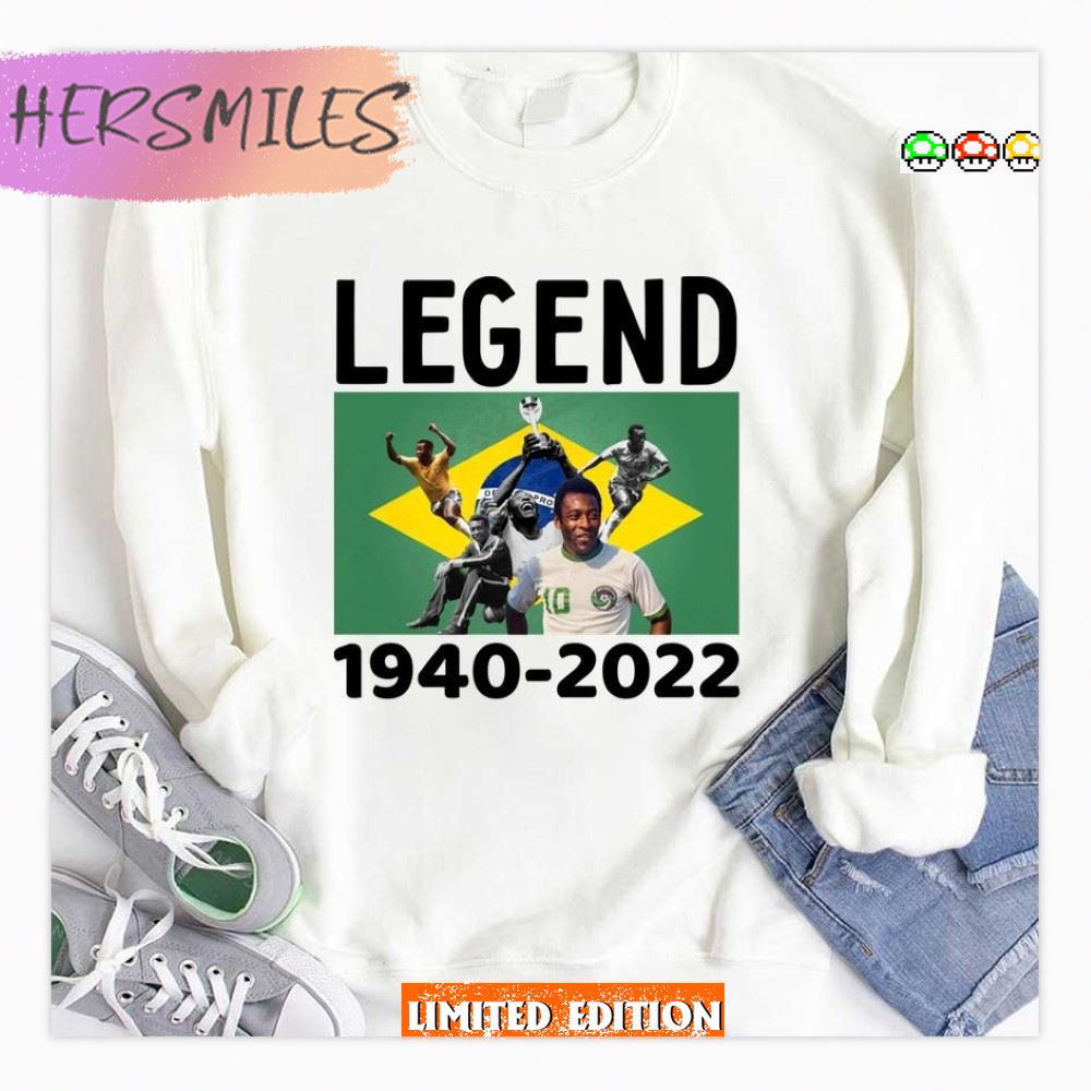 Pele 10 Brazil The King Pele Football Legend Legend 1940 2022 Pele Brazil Pride  T-Shirt