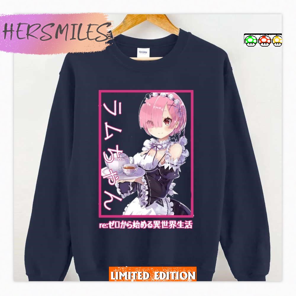 Pink Hair Ram Rezero  T-Shirt