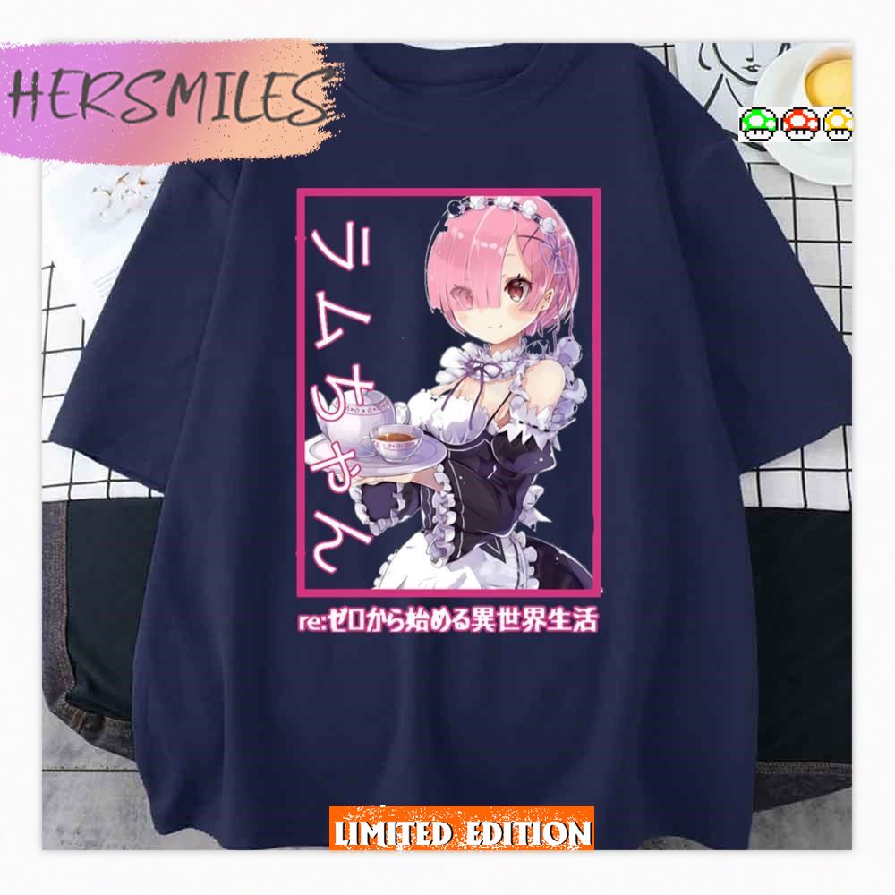 Pink Hair Ram Rezero  T-Shirt