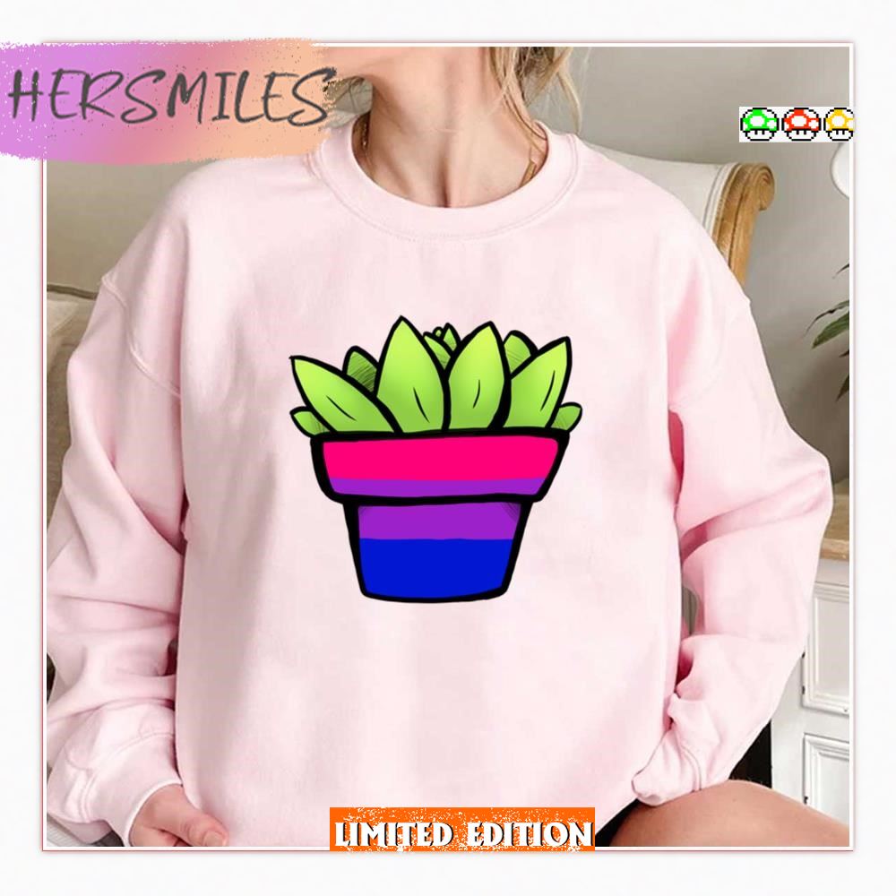 Plant Art Bisexual Pride Succulent  T-shirt