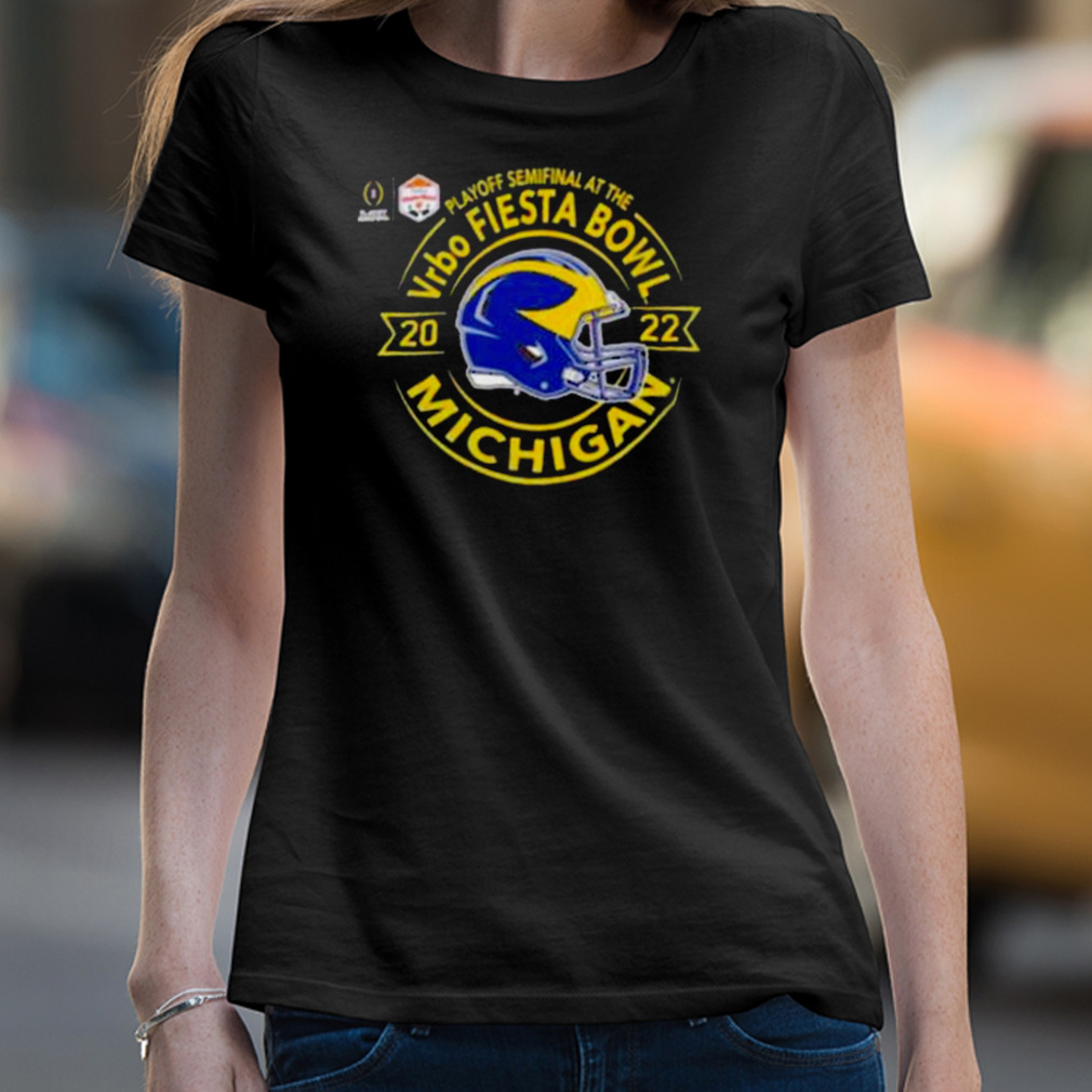Playoff Semifinal At The Vrbo Fiesta Bowl 2022 Michigan Wolverines Helmet Shirt Playoff Semifinal At The Vrbo Fiesta Bowl 2022 Michigan Wolverines Helmet Shirt